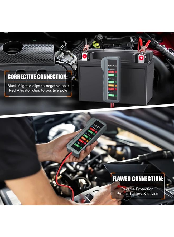 Red Digital Car Battery Tester 12V BM310 Alternator Analyzer For Vehicle Motorcycle - Image 5